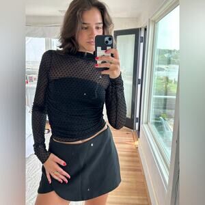 Zara sheer long sleeve top